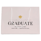 Gold Graduation Cap Blush roze Afstuderen Groot Cadeauzakje (Voorkant)