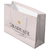 Gold Graduation Cap Blush roze Afstuderen Groot Cadeauzakje (Voorkant Gekanteld)