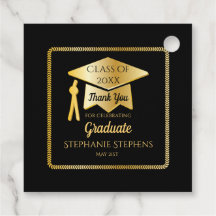 Gold Graduation Cap Class Jaar Bedankt