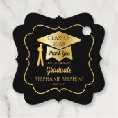 Gold Graduation Cap Class Jaar Bedankt Bedankjes Labels (Achterkant)