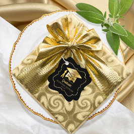 Gold Graduation Cap Class Jaar Bedankt Bedankjes Labels