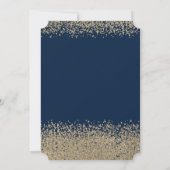 Gold Graduation Cap, Diamonds Navy Blue Afstuderen Kaart (Achterkant)