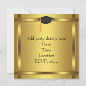 Gold Graduation Cap Graduation Party Kaart (Achterkant)