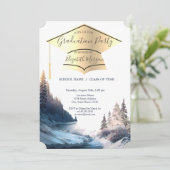 Gold Graduation Cap, Landscape, Natuur Afstuderen Kaart (Staand voorkant)