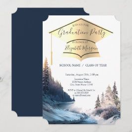 Gold Graduation Cap, Landscape, Natuur Afstuderen Kaart