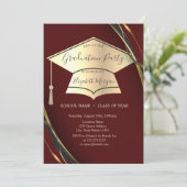 Gold Graduation Cap Lijst Zwart Afstuderen Kaart (Staand voorkant)