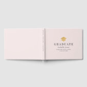 Gold Graduation Cap Minimalistisch Roze Afstuderen Gastenboek (Volledig)