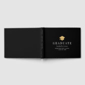 Gold Graduation Cap Minimalistisch Zwart Afstudere Gastenboek (Volledig)