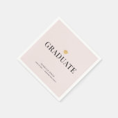Gold Graduation Cap Roze Afstuderen Papier Servet (Hoek)