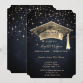 Gold Graduation Cap, Stars Afstuderen Kaart (Voorkant / Achterkant)