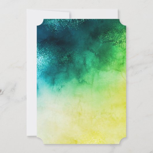 Gold Graduation Cap, Waterverf Green Afstuderen Kaart (Achterkant)