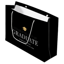 Gold Graduation Cap Zwart Afstuderen Groot Cadeauzakje