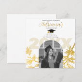 Gold Graduation Party Bewaar de datum Save The Date (Voorkant / Achterkant)