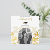 Gold Graduation Party Bewaar de datum Save The Date (Staand voorkant)