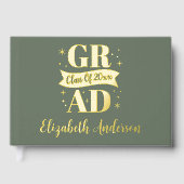 Gold Graduation Party Gastenboek (Voorkant)
