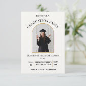 Gold  Graduation Party Invitation Announcement Kaart (Staand voorkant)
