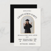 Gold  Graduation Party Invitation Announcement Kaart (Voorkant / Achterkant)