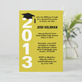 Gold Graduation Party Invitation Class of 2013 Kaart (Staand voorkant)