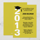 Gold Graduation Party Invitation Class of 2013 Kaart (Voorkant / Achterkant)