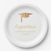 Gold Graduation Party Papieren Bordje (Voorkant)