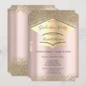 Gold Gradup, diamant Roos Gold Afstuderen Kaart (Voorkant / Achterkant)