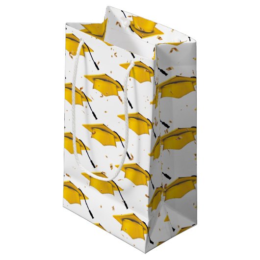 Gold Gradup met Confetti Klein Cadeauzakje (Voorkant Gekanteld)