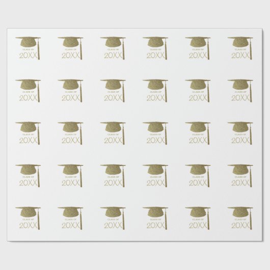 Gold Gradup met jaar Cadeaupapier (Vlak)