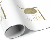 Gold Gradup met jaar Cadeaupapier (Rol Hoek)