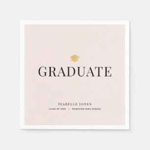 Gold Gradupverpakking Roze Afstuderen papier Servet