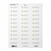 Gold Graduy Cap Chic White Return Address Etiket (Full Sheet)