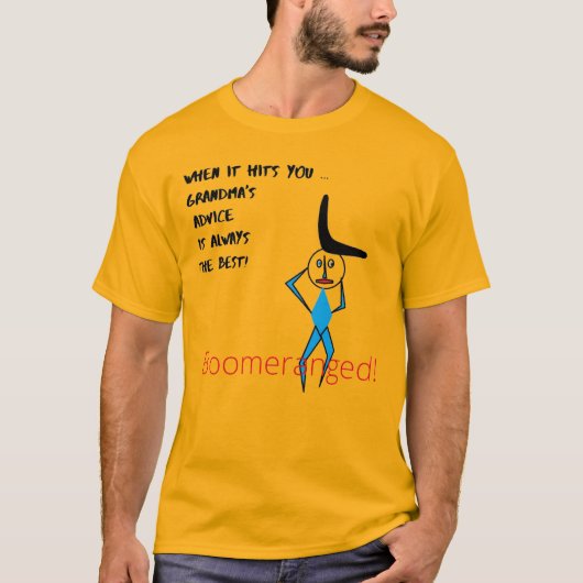 Gold Grandsma's Advice Boomeranged T-shirt (Voorkant)