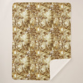 GOLD GRAPE LEAVES SHERPA DEKEN (Voorkant)