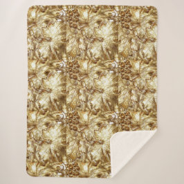 GOLD GRAPE LEAVES SHERPA DEKEN