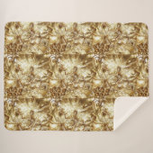 GOLD GRAPE LEAVES SHERPA DEKEN (Voorkant (horizontaal))