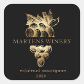 Gold Grapes Wijnmakerij Wijn Zakelijk Wijn Label (Voorkant)