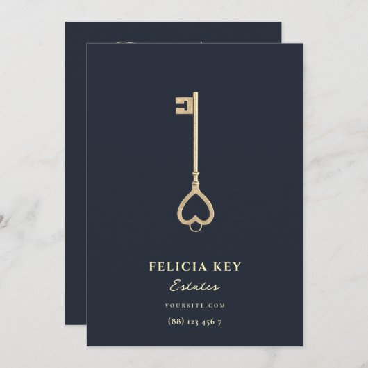 Gold Grateful Appreciation Real Estate Agent Gold Bedankkaart (Voorkant / Achterkant)