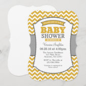 Gold Gray Chevron Baby shower Kaart (Voorkant / Achterkant)