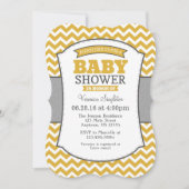 Gold Gray Chevron Baby shower Kaart (Voorkant)
