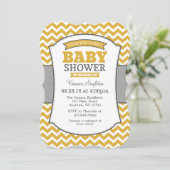 Gold Gray Chevron Baby shower Kaart (Staand voorkant)