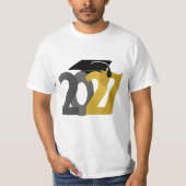 Gold Gray Class of 2027 Graduation T-shirt (Voorkant)
