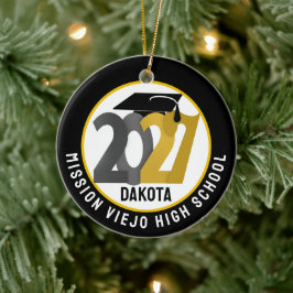 Gold Gray Class of 2027 Photo Graduation Keramisch Ornament