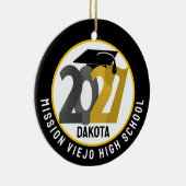 Gold Gray Class of 2027 Photo Graduation Keramisch Ornament (Rechts)