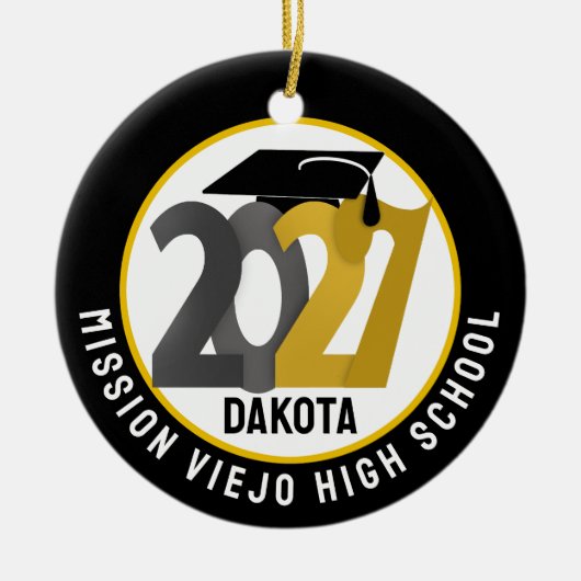 Gold Gray Class of 2027 Photo Graduation Keramisch Ornament (Voorkant)