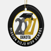 Gold Gray Class of 2027 Photo Graduation Keramisch Ornament (Links)