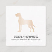 Gold Great Dane Dog Walker Trainer Puppy zit vol Vierkante Visitekaartje (Voorkant)