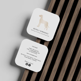 Gold Great Dane Dog Walker Trainer Puppy zit vol Vierkante Visitekaartje