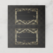 Gold Great Gatsby Art Deco Style Wedding Plaatskaartje (Buitenkant ongevouwen)
