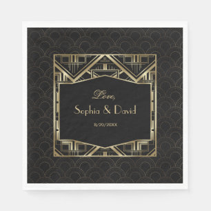 Gold Great Gatsby Art Deco Style Wedding Servetten