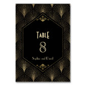 Gold Great Gatsby  Art Deco Wedding Kaart (Achterkant)