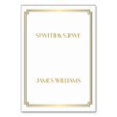 Gold Great Gatsby Art Deco White Place-kaarten Kaart (Voorkant)